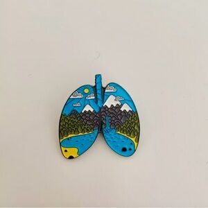 Women’s Jewelry Cute Colorful Lung Shaped Enamel Pin with Mountain Landscape